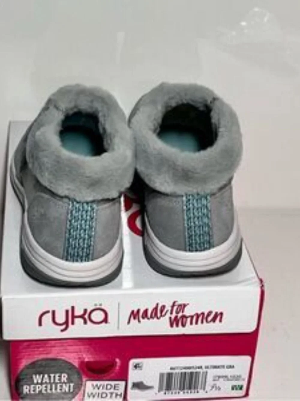 Ryka Water-Repellent Suede Faux Fur Anchorage Mid Ankle Boots